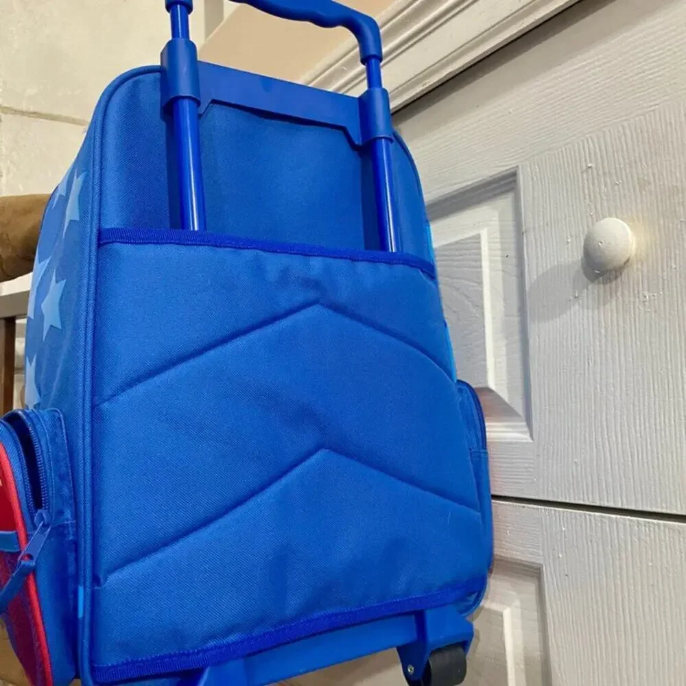 ROLLING SUITCASE BACKPACK 18’ RED BLUE Blake name Embroidered back to the school